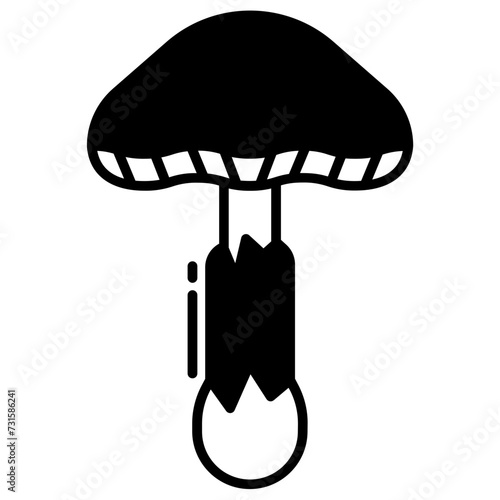 toadstool glyph and line vector illustration