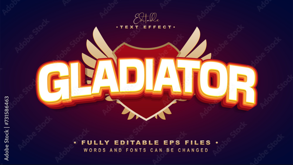 editable gladiator text effect.typhography logo