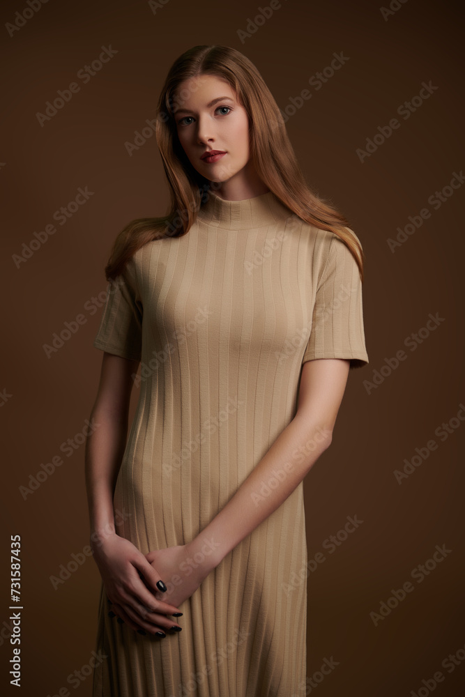 Fototapeta premium model in a knitted dress