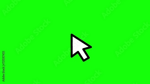 Pointer Arrow Cursor Clicking Animation on Green Screen Chroma Key, Featuring Arrow Designs