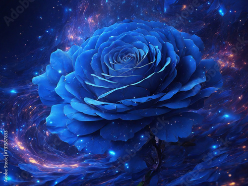 background with blue rose flowers
