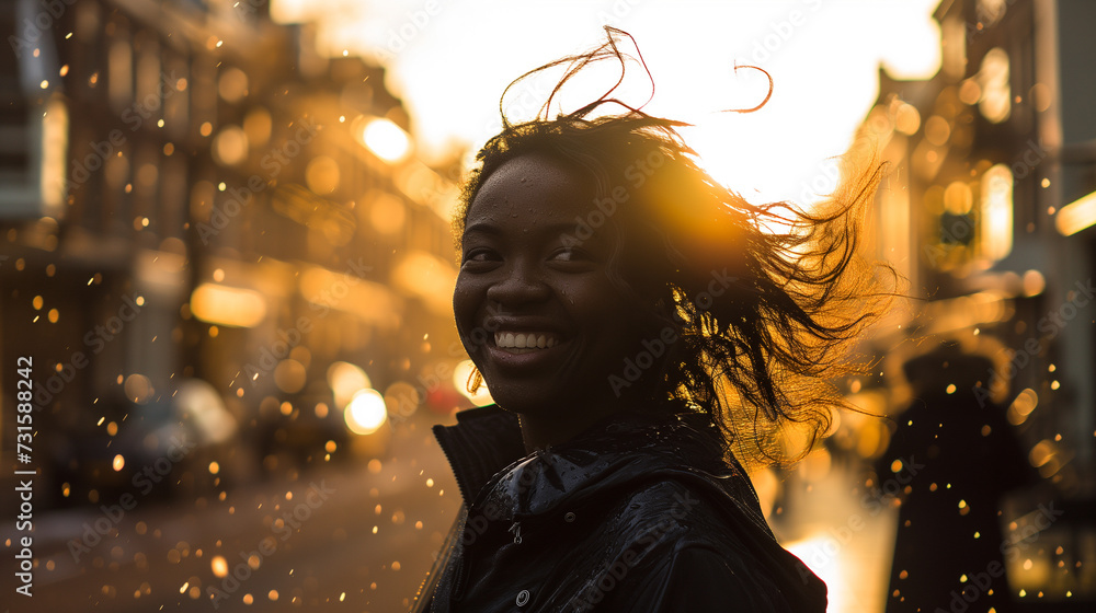 Eyes Aglow with Joy Close-Up View Captures the black Woman's Beautiful Smile Eyes Aglow with Joy Close-Up View Captures the black Woman's Beautiful Smile