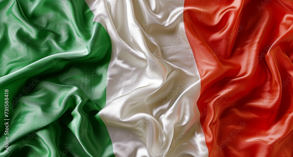 Italy flag. Italian flag background. Italian flag blowing in the wind. - obrazy, fototapety, plakaty 