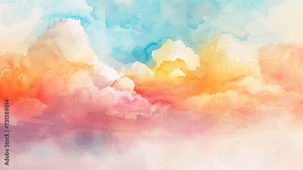 Colorful Background With Pastel Clouds