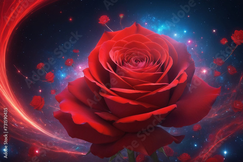 red rose on a shine background