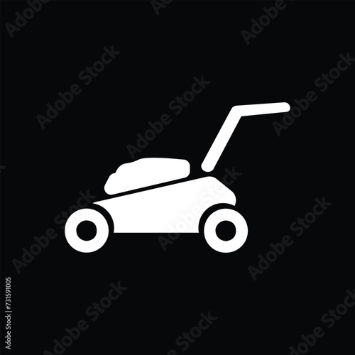 Land mover, grass cutter machine on black 