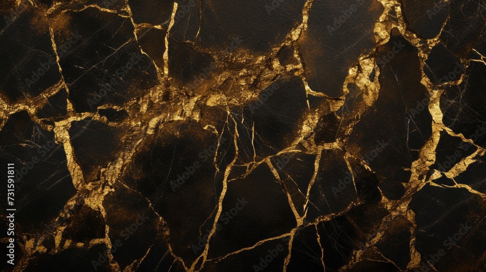 Black and Gold Marble Textured Background