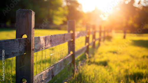 sunset fence countryside golden hour