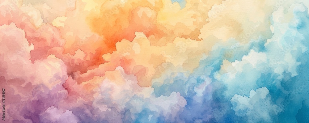 Abstract Painting of Pastel Colored Clouds