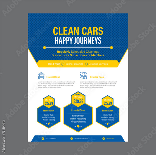 car clean company for infographic flyer and poster design and price packages design and price design
