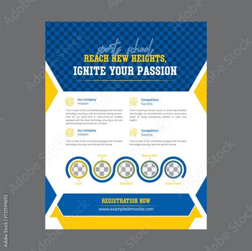 sports club for infographic flyer and poster design and print ready template