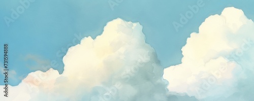 Painting of Clouds in a Blue Sky