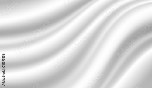 Abstract background, luxurious white fabric or fluid waves or folds of satin silk background. White silk fabric.