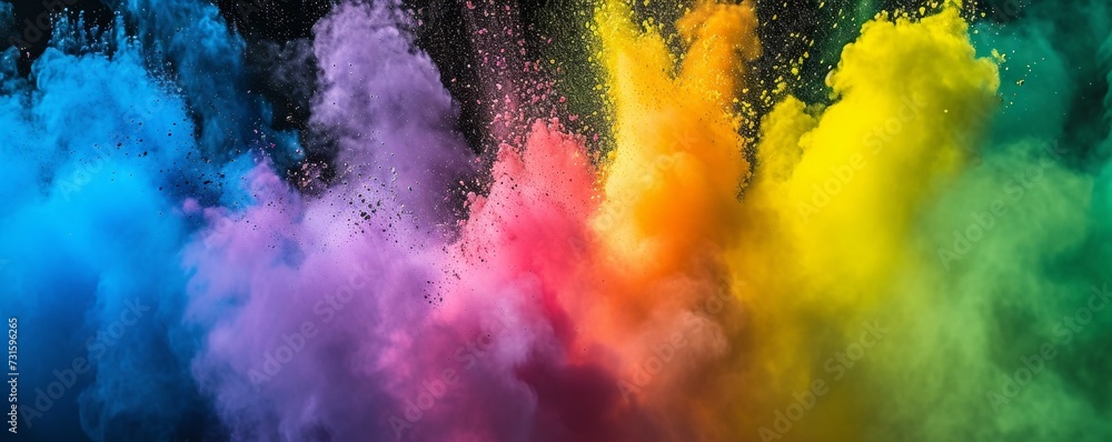 Colorful Powders Suspended in the Air Colorful Powders Suspended in the Air