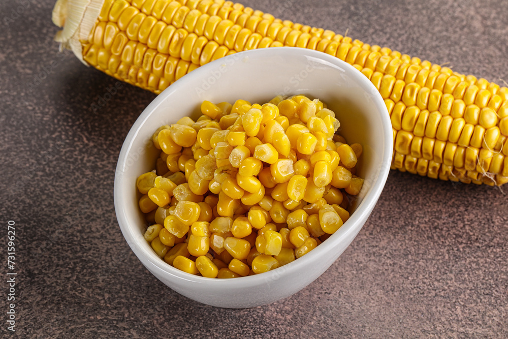 Marinated corn in the bowl Marinated corn in the bowl