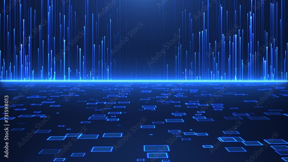 Abstract futuristic cyber world scene, sci-fi mesh, glowing technology ...