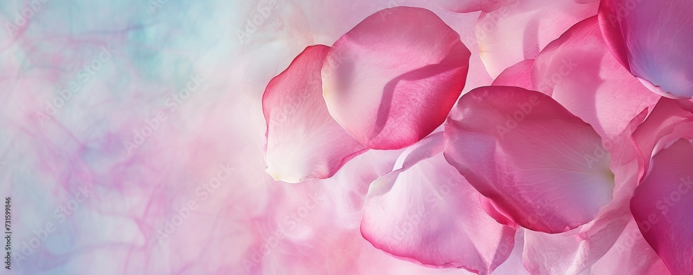 Close Up of Pink Petals on Pink Background