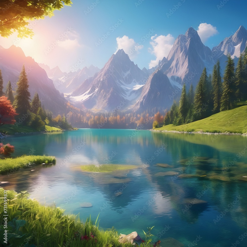 Obraz premium Lake in the mountains...