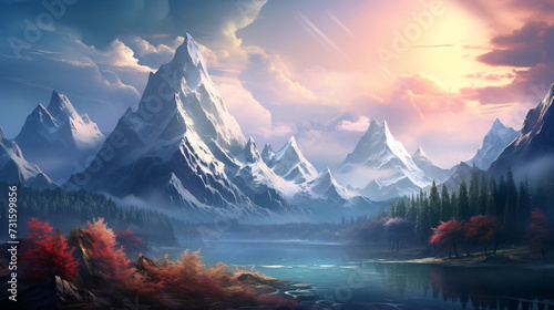 sunrise in the mountains