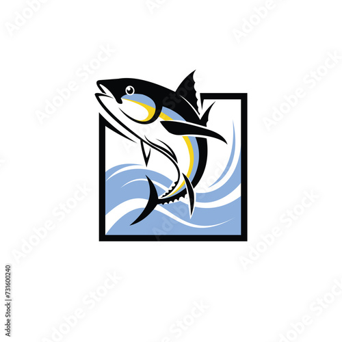 Tuna logo design with square concept