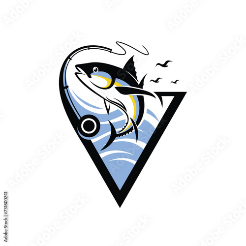 Tuna logo with triangle concept