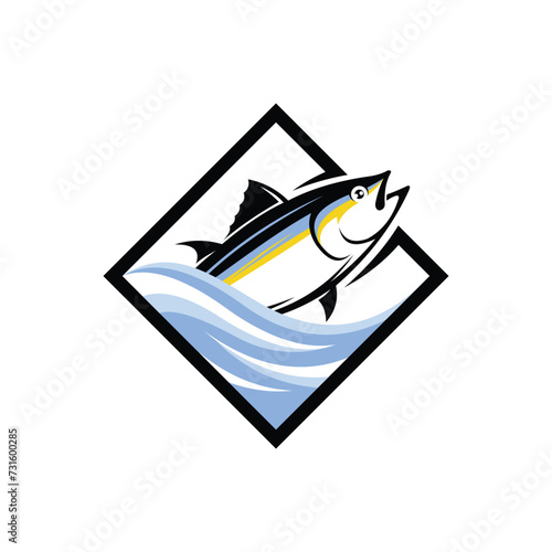 Tuna bluefin logo with square template