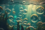 AI generated illustration of bubbles in the water