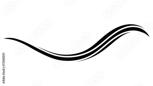 Splash of sea wave, curved stripe ribbon swish curve line