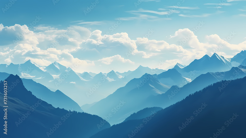 Stunning mountains, panoramic peaks PPT background Stunning mountains, panoramic peaks PPT background