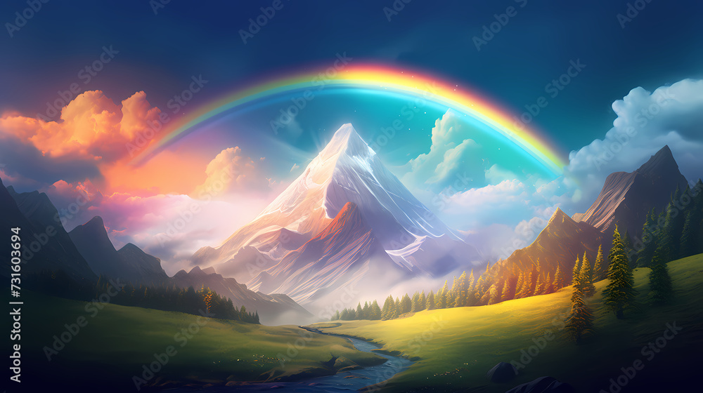Stunning mountains, panoramic peaks PPT background Stunning mountains, panoramic peaks PPT background