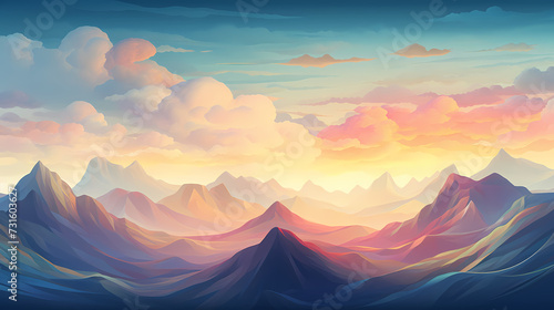 Stunning mountains  panoramic peaks PPT background