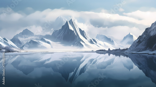 Wallpaper Mural Stunning mountains, panoramic peaks PPT background Torontodigital.ca