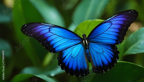 blue butterfly on a leaf