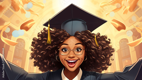 Illustration of graduate women