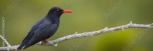 winged blackbird on a branch of tree © shutterhero