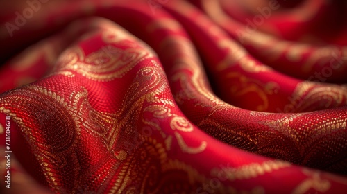 Close Up of a Red and Gold Cloth