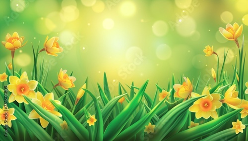 Realistic spring background.with empty space in the middle