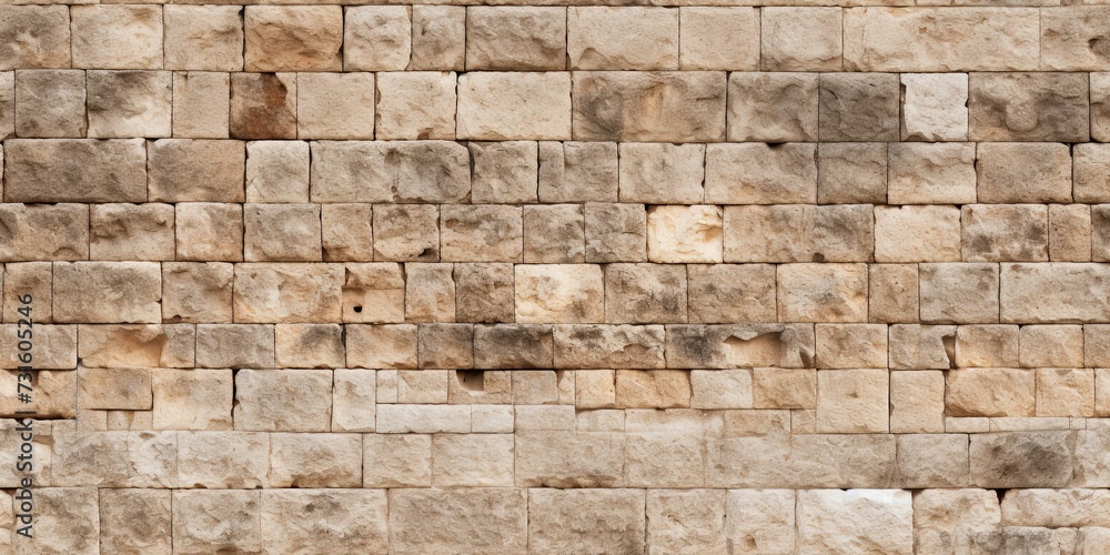 Naklejka premium Antique stone wall texture, stone wall background, old city ancient stone wall seamless pattern
