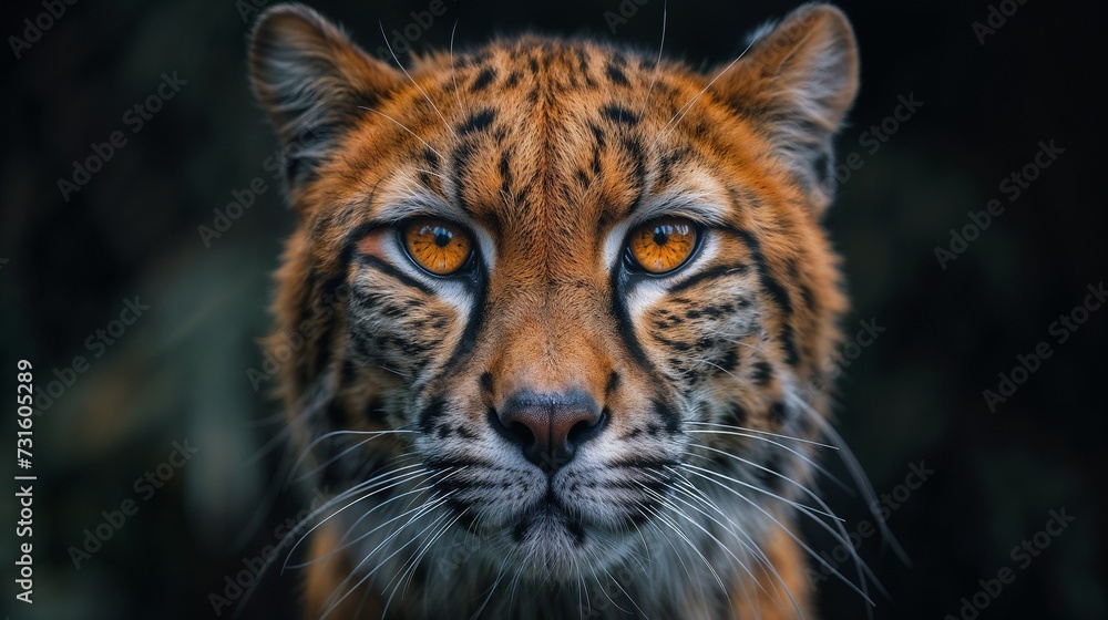 Fototapeta premium Fierce Focus: Tiger's Intense Gaze