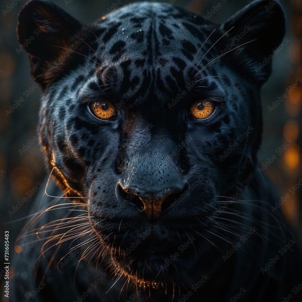 Shadow's Stare: Black Jaguar in the Twilight