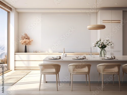 Living room wall poster mockup. Interior mockup with house background. Modern interior design