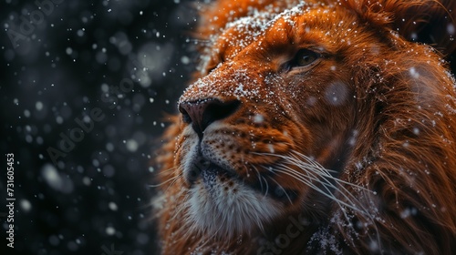 Regal Winter: Lion King in the Snowfall