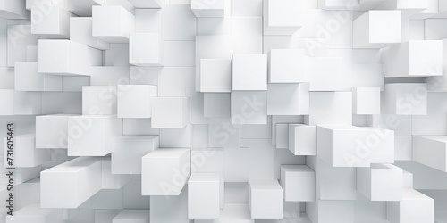 Abstract 3d white cubes background  geometric pattern texture.