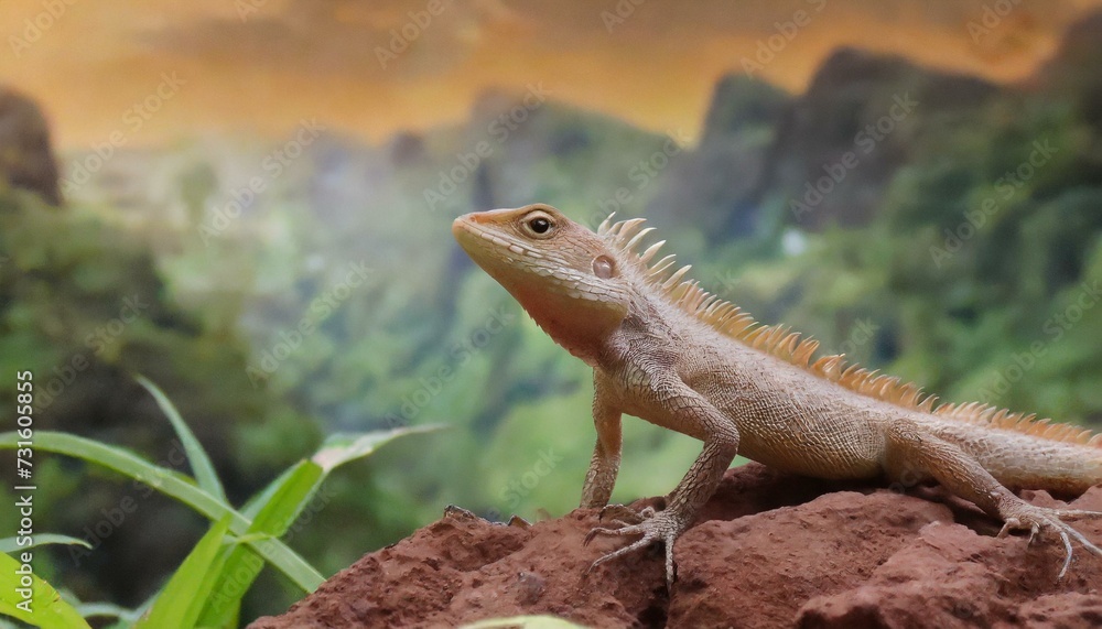 Fototapeta premium lizard on the rock