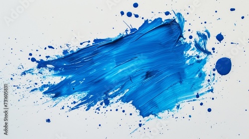 Blue Ink Smudge on White Surface photo