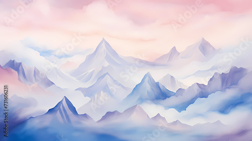 Wallpaper Mural Stunning mountains, panoramic peaks PPT background Torontodigital.ca