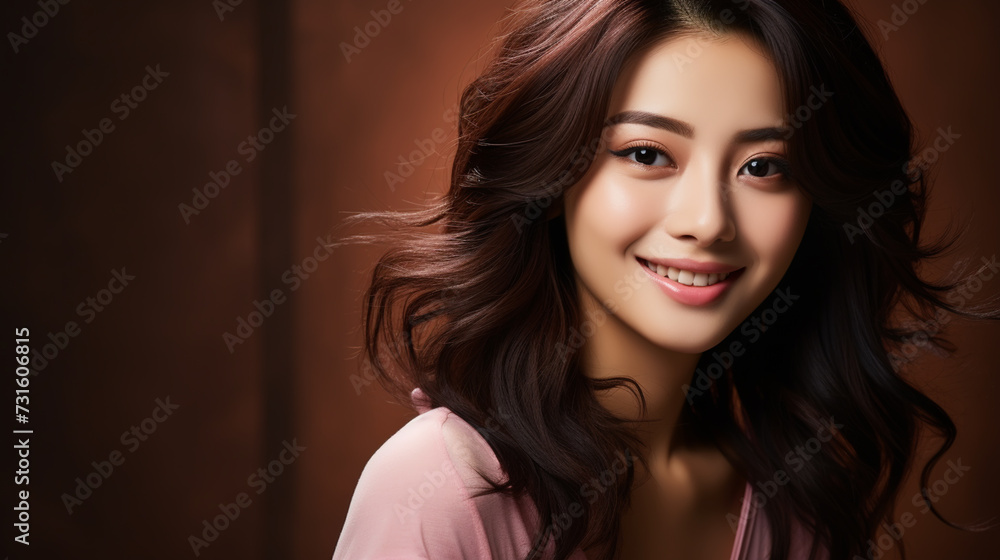 closeup portrait of young happy woman looking in camera closeup portrait of young happy woman looking in camera