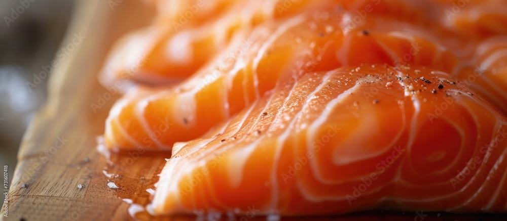 Salmon that is fresh and macro. Salmon that is fresh and macro.