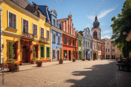 Colorful renaissance house facades © Kokhanchikov