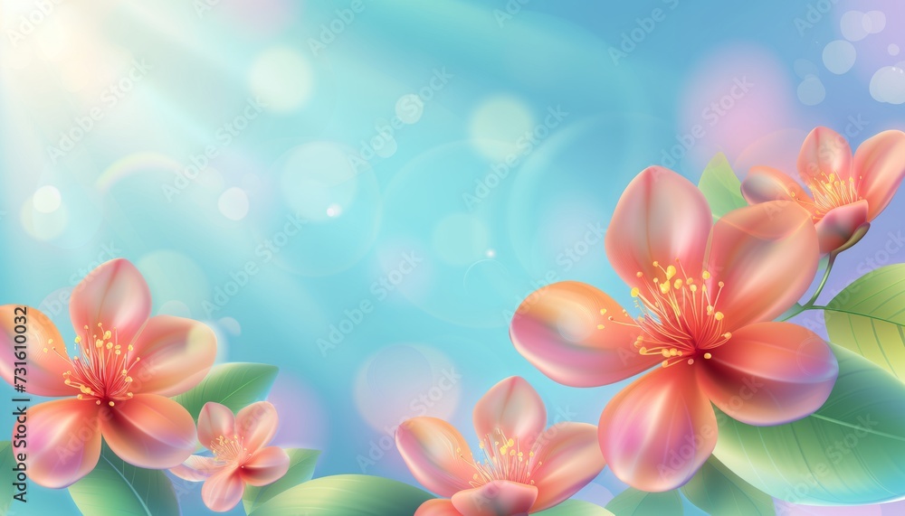 Gradient spring floral background. with empty space in the middle Gradient spring floral background. with empty space in the middle